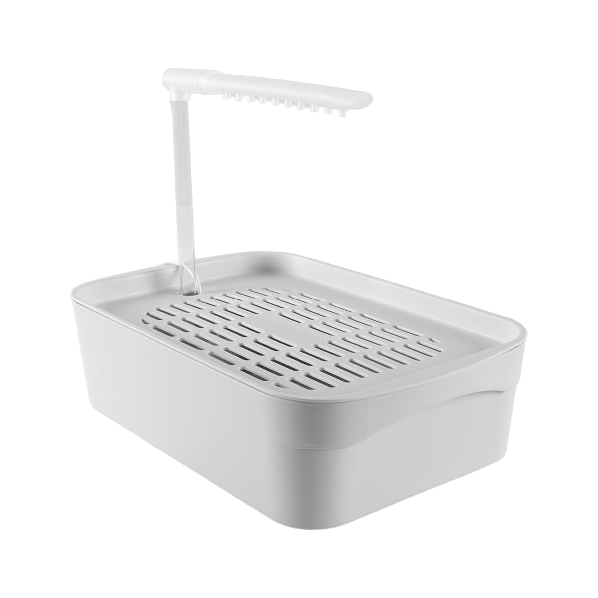 Alide Baignoire pour oiseaux, cycle d'eau automatique avec plusieurs robinets, baignoire douche multifonction pour perroquets, baignoire douche électrique USB pour oiseaux, blanche