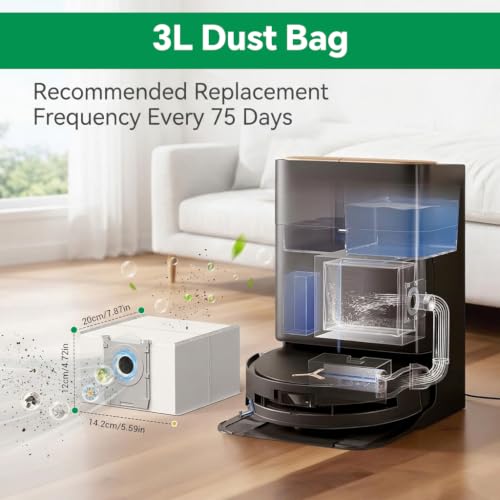 Image of HASTHIP 5Pcs Replacement Dust Bags for Ecovacs T50 PRO / T50 PRO Omni / T50 MAX PRO Omni / T30C Omni / T80 Omni / X8 Pro Omni Robotic Vacuum Cleaner, Replacement Spare Accessories Kit Cleaning Tools