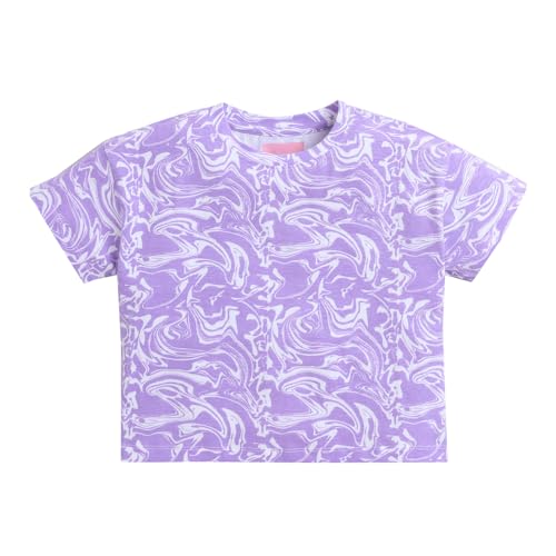 Image of Hopscotch Girls Cotton Short Set In Lilac Color