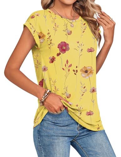 Image of Zeagoo Womens Tops Summer Casual Cap Sleeve Tshirts Shirts Business Dressy Spring Fashion Outfits Trendy Clothes