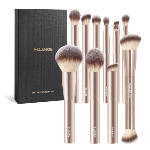 Pinceaux de maquillage de voyage MAANGE avec étui pour rester parfaite lors de vos déplacements