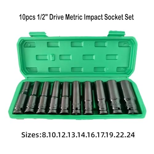 Set Universal de Dados de Impacto Métrico 10 Piezas 1/2" miniatura 3
