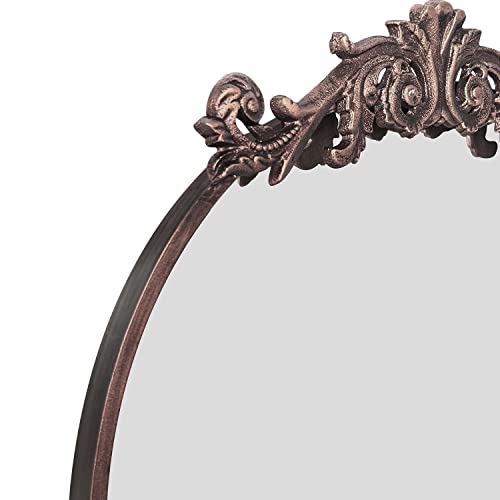 Paihome Large Brozen Mantle Mirror 30X36 Inch Metal Frame, Big Fireplace Mirrors Modern Vanity Mirror For Bathroom Brass Arch Decorative Baroque Mirrors Farmhouse #TOP3