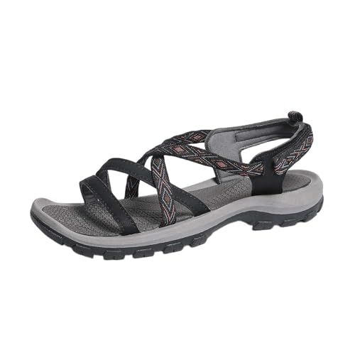 Sandalias de mujer deportivas con puntera abierta y tiras cruzadas de playa
