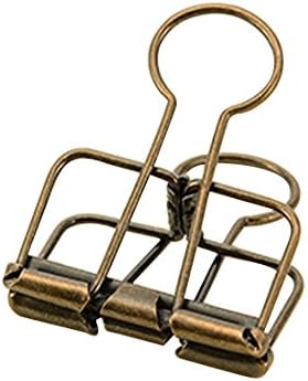 Eforlike Color Hollow Out Paper Binder Clip Invoice Bill Clip Office Supplies Pack of 20 (M, Bronze)