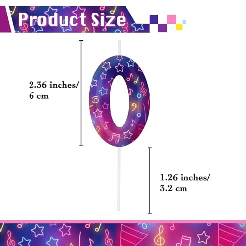 Image of Purple Number 0 Birthday Candles, Cartoon Themed Cupcake Toppers for Boys Girls Cake Decorations, Cake Toppers, Birthday Decorations Party Supplies, Number Candles for Party Decor