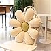 Washranp Coussin en peluche en forme de fleur - Confortable - En coton PP - Coussin de siège de couchage en peluche - Jouet de bureau - Chaleureux - Décoration d'intérieur - Vert + beige