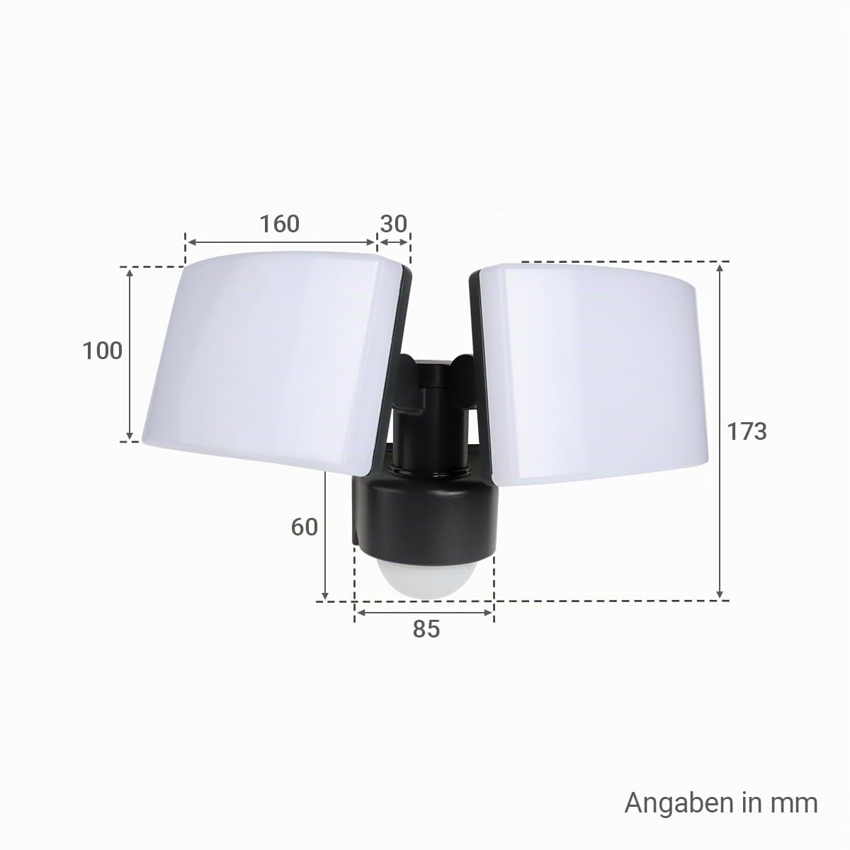 LongLife LED 2-fach LED Außenstrahler | 40 W | 4000 K Neutralweiß | Integrierter Bewegungsmelder | Anthrazit | IP65 | Energieeffizient | Langlebig & Robust