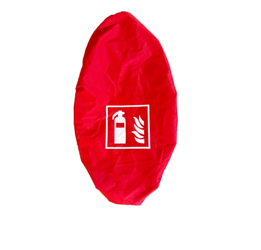 6kg Pulver Feuerlöscher mit Ständer und roter Schutzhaube mit Prüfnachweis und Manometer