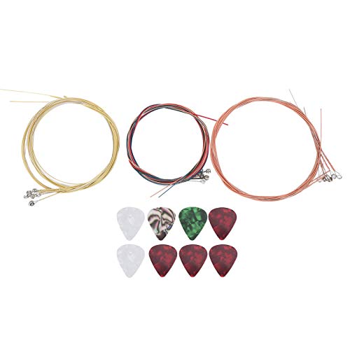 Cordes de guitare acoustique, 3 jeux de cordes de guitare acoustique de remplacement en acier et 8 médiators en… - Les Beatles, Paul McCartney, John Lennon, RIngo Starr, George Harrison Cordes de guitare acoustique, 3 jeux de cordes de guitare acoustique de remplacement en acier et 8 médiators en…