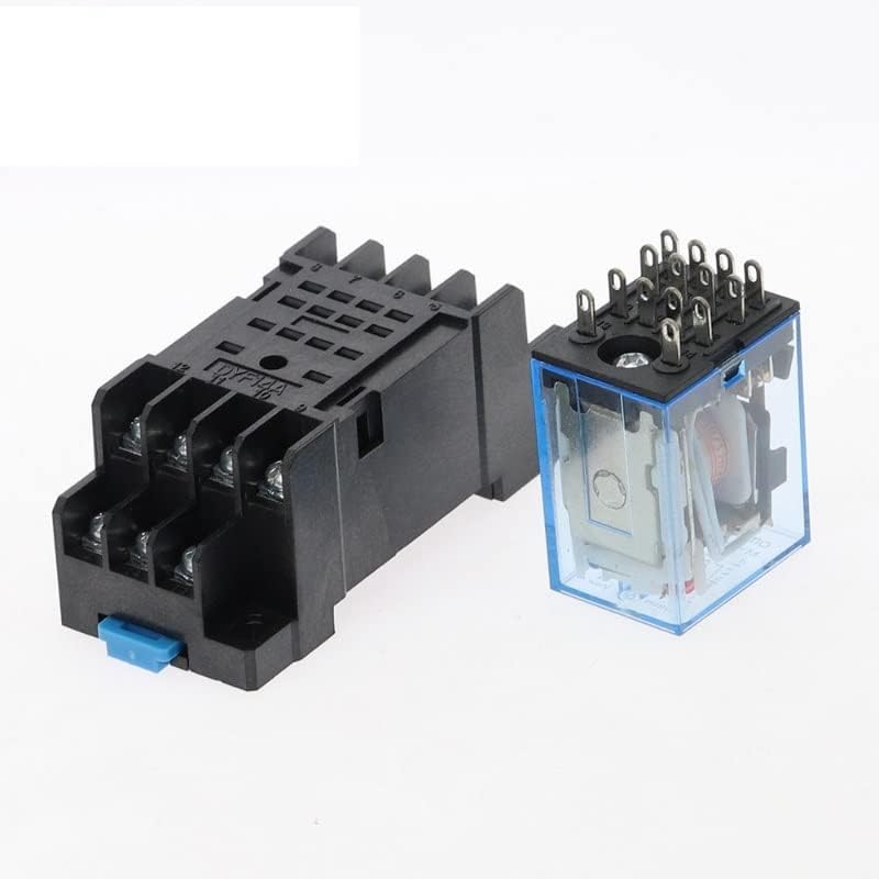 MY4NJ HH54P DC 12V 24V 110V 220V AC Coil Power Relay General Purpose Relays 14 Pins 4NO 4NC 5A with PYF14A Socket Base 50sets(AC 220V)
