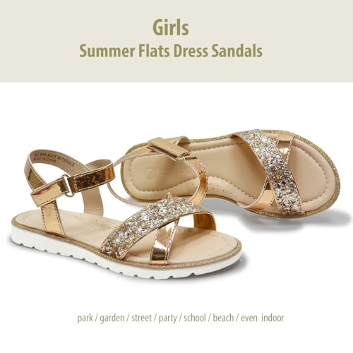 LseLom Girls Sandals Cute Open Toe Sandals Glitter Party Wedding Princess Summer Flats2