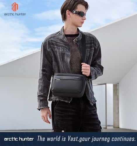 Image of Arctic Hunter Sling Bag for Men & Women | Fits 8 inch Tablet | Multiple Pockets for Organization | Durable Water-Repellent Polyester | Secure Back Zipper Pocket for Valuables