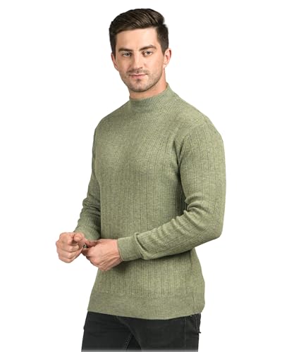 Image of Men Woolen Round Neck Solid Striped Design Pullover Heavy Rainbow Fabric Winter Wear Pure Wool Cardigan for Men Fully Warm Pullover Free Sizes