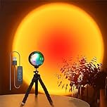 QUIGO Sunset Lamp Projection Led Lights for Bedroom Night Light Sun/Sunrise/Sunlight Lamp Mood Light 10W Room Decor Gifts for Women