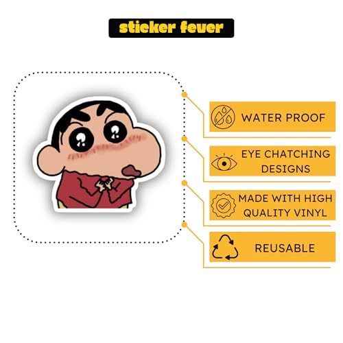 Image of 35 Cute Shinchan Laptop Stickers for Cartoon Lovers and Kids. (Shinchan)