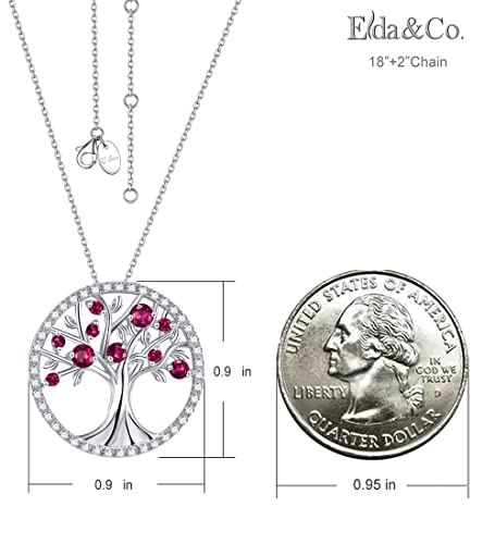Ruby Necklace For Wife Mom Birthday Gifts Tree Of Life Jewelry For Women Sterling Silver Pendant Necklace #TOP5