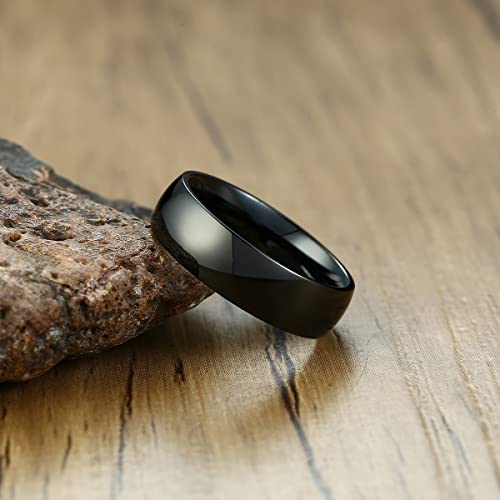 MZZJ Personalized Best Friend Rings for 2 Minimalist 6MM Polish Stainless Steel Comfort Fit Domed Stackable Knuckle Ring Wedding Band for Girls,Sun Moon Ring,Pinky Promise Ring,Yin-Yang Ring,Size 5-123