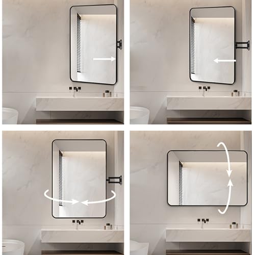 Miroir d'angle mural rotatif et extensible pour rasage et toilettage - 3