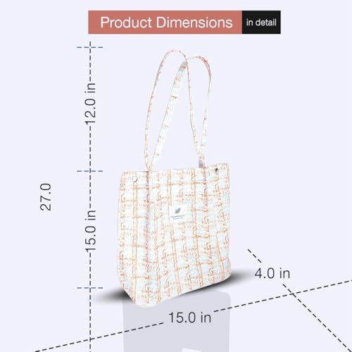 Image of Lyrovo Women Corduroy Shoulder Tote Bag for Work Beach Travel and Shopping Grocery