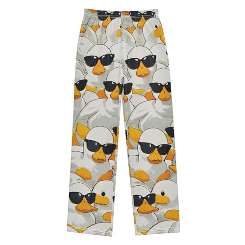 Pajama Pants White Duck Seamless Long Sleep Pants Lounge Bottoms