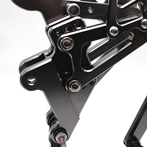 Miniatura 2 de Krace Juego de estriberas delanteras para motocicleta, reposapiés, pedales de cambio de freno, totalmente ajustables, apto para Yamaha YZF R6