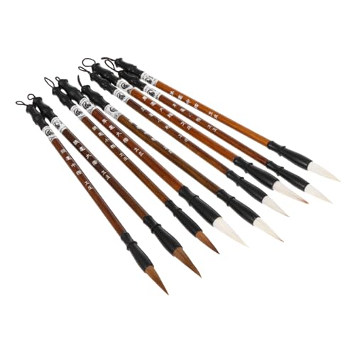 HOMSFOU 9 Pc Chinese Calligraphy Brush Set Brush Pen Set Portable Painting Tools for Chinese Painting and Writing