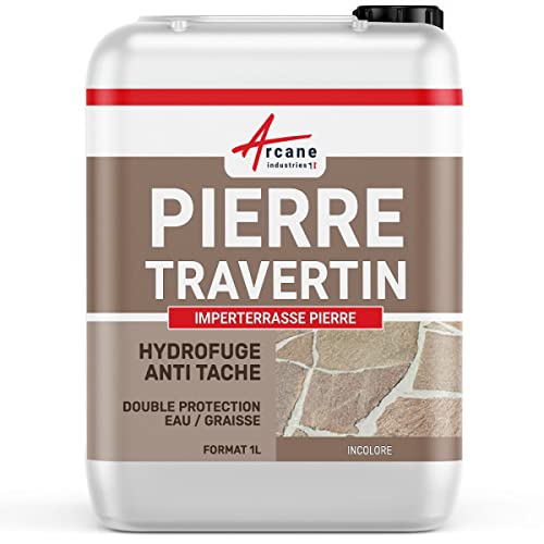 Hydrofuge imperméabilisant terrasse anti-taches pierres naturelle et travertin - 1 L (jusqu'à 5m²) - ARCANE INDUSTRIES