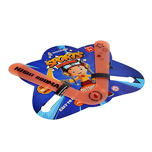 Image of Wood Bridge Boomerang Sports Throw- V Shape Night Glow Material (Orange) - 5 Years And Up