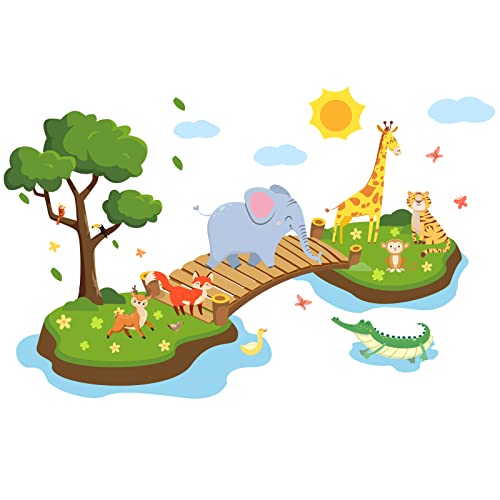 Vinilo Decorativo de Animales Puente Jungle 3D SUPERDANT