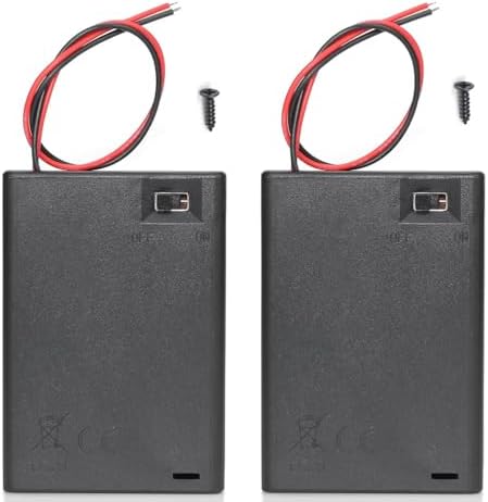 10 Pieces Battery Holder Case Box with 6 Wire Leads for 1X AA