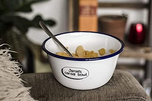 Personalised Cereal Bowl - Engraved Enamel