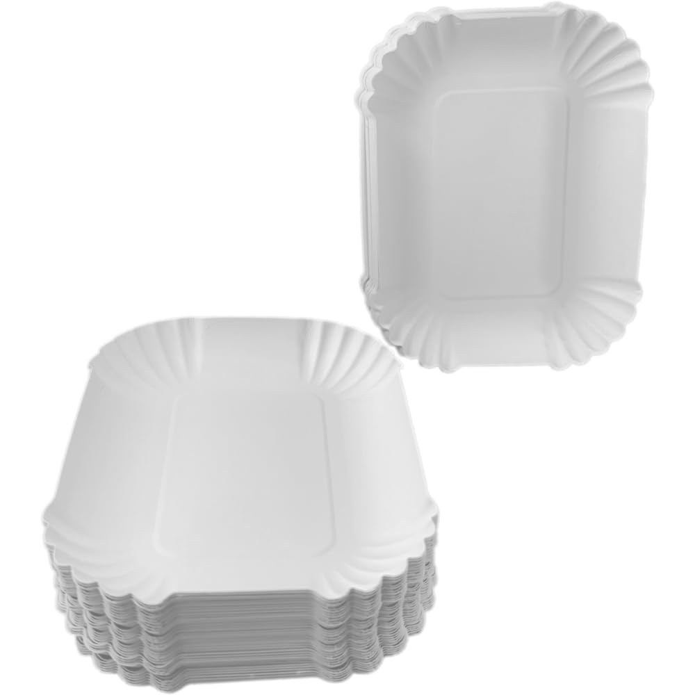 Pommes Schalen 1000x KU41 in weiß | 13,5 x 17,5 x 3cm Pommesschalen aus Pappe & Currywurst Schale | Pappschalen Einweg bzw. Einwegteller für Gastronomie, Events & den privaten Gebrauch (1000)
