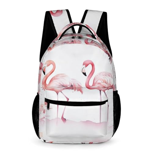 Flamingos Backpack for Travel, Ultra Durable Small Bookbag Lightweight Daypack for Women Men