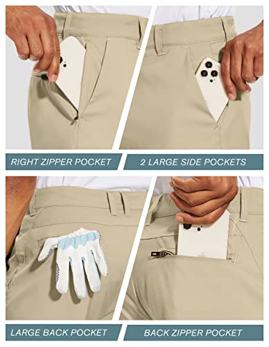 PULI Men's Golf Dress Shorts Flat Front Hybrid 7 Inch Lightweight Quick Dry Chino Casual with Pockets4