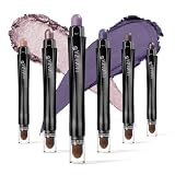 LUXAZA 6PCS Cream Eyeshadow Stick Makeup Sets, Metallic And Matte Shimmer Eye Shadow Eye Brightener Stick Pencil Crayon, B03-Blue,Chrome,Purple
