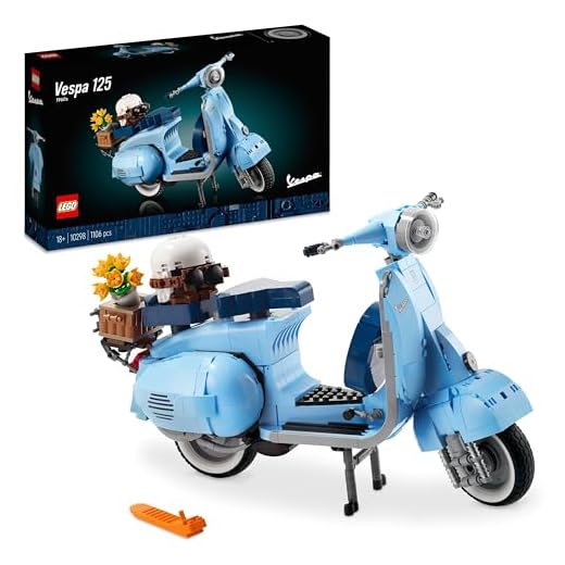 LEGO Icons Vespa 125 Scooter, Vintage Italian Iconic Model Building Kit, Home Decor Display Set for Adults, Relaxing Creative Hobbies, Gift Idea for Men, Women, Husband, Wife, Him or Her 10298