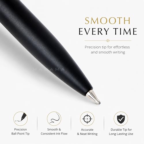 Image of MANAMA Premium Metal Body Royal Customize Name Pen With Gift Box | Ink Color - Blue | Refillable Ink | Gift For Employees | Unique Gifts For Entrepreneurs Corporate