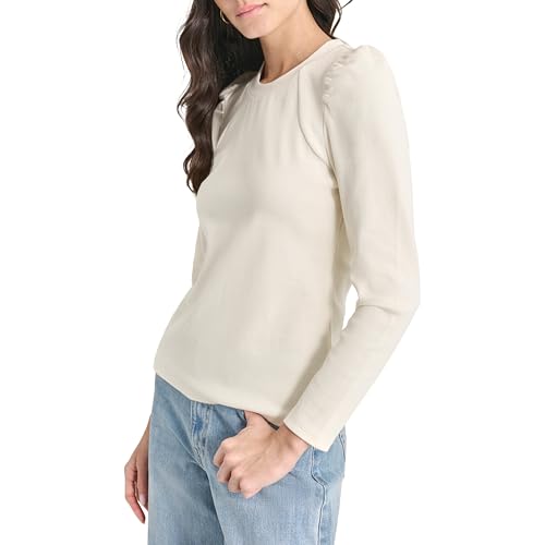 Image of DKNY Women's Puffsleeve Longsleeve Comfortable Soft Tops