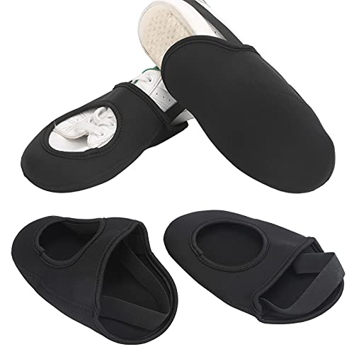 equlup Cycling Shoe Covers, Pair Thermal Shoe Toe Covers Windproof Neoprene Winter Overshoes Protectors Adjustable Half Shoecover for Mountain Road Bike