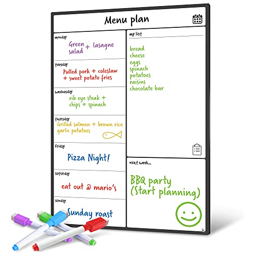 Smart Panda A3 Magnetic Whiteboard Fridge Calendar - Meal Planner...