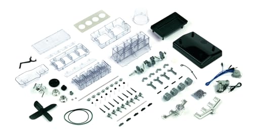 FRANZIS 67175 - Der große Technikbausatz 4-Zylinder-Motor, hochwertiger Modell-Bausatz im Maßstab 1:3, 100 Bauteile zum Stecken und Schrauben, inkl. Soundmodul, Anleitung und Begleitbuch
