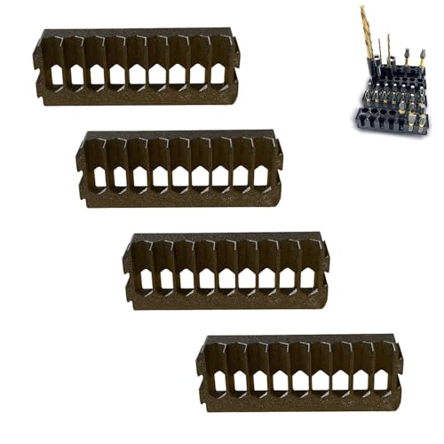 Hwborsix 4PCS Bit Holders for Dewalt Tough Case Drill Bit Holder Compatible with Dewalt Tough Case - Black