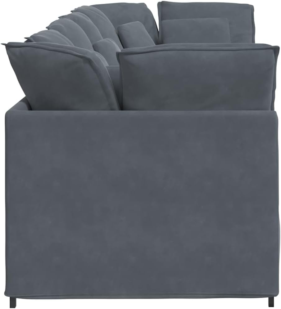 Modular Sofa Dark Grey Velvet Large Modular Dark Grey Sofa Living Room Furniture