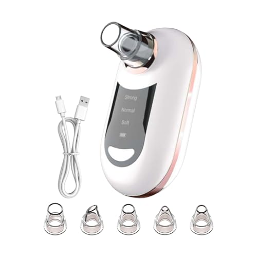 Birtern Aspiradora facial para poros, removedor de poros obstruidos, 3 ajustes de succión, carga USB, extractor de vacío de puntos blancos para el hogar, hombres, rutina diaria, baño, adolescentes