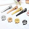 Personalised Tie Clip and Cufflinks Set with Wooden Box, Custom Name Cufflinks Tie Clip Set, Monogram Wedding Accessories for Best Man, Father, Ushers, Wedding Birthday Gift for Men, Groomsmen #2
