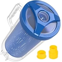 POOLAZA Pool Laubbehälter für Pool Staubsauger, Pool Laubfänger für Pool Staubsauger mit großen Kunststoff-Mesh-Korb & Tasche, Inline-Pool Staubsauger-Filter-Ansatz Passt 4cm Pool Vakuum Schlauch