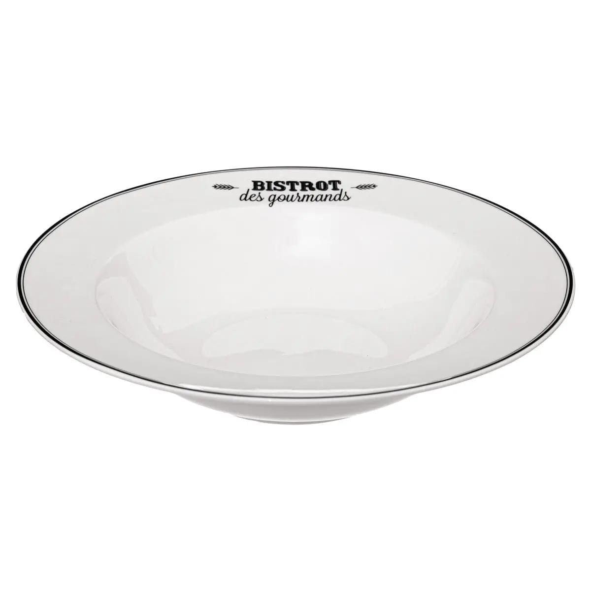 Secret de Gourmet - Lot de 6 Assiettes à Pâtes Bistrot 27cm Blanc