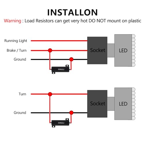 Resistencias LED 50W 6Ohm para señal de giro, 4 piezas miniatura 4