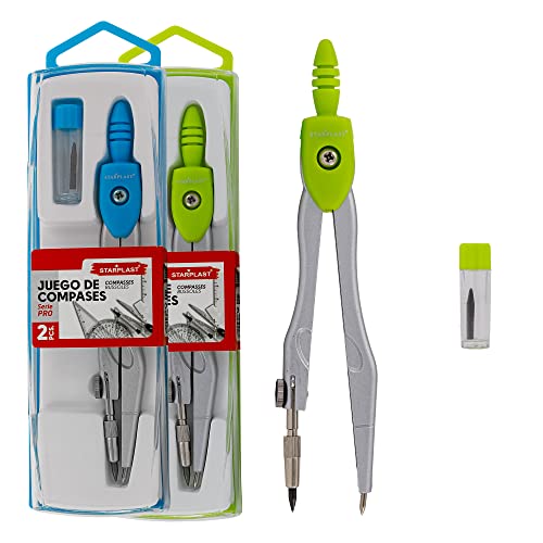 STARPLAST COMPASS SET - 4 Colours, Includes 1 Tube with Mine, Protective Box, for Office or School Use - Pack 2 Assorted STARPLAST COMPASS SET - 4 Colours, Includes 1 Tube with Mine, Protective Box, for Office or School Use - Pack 2 Assorted